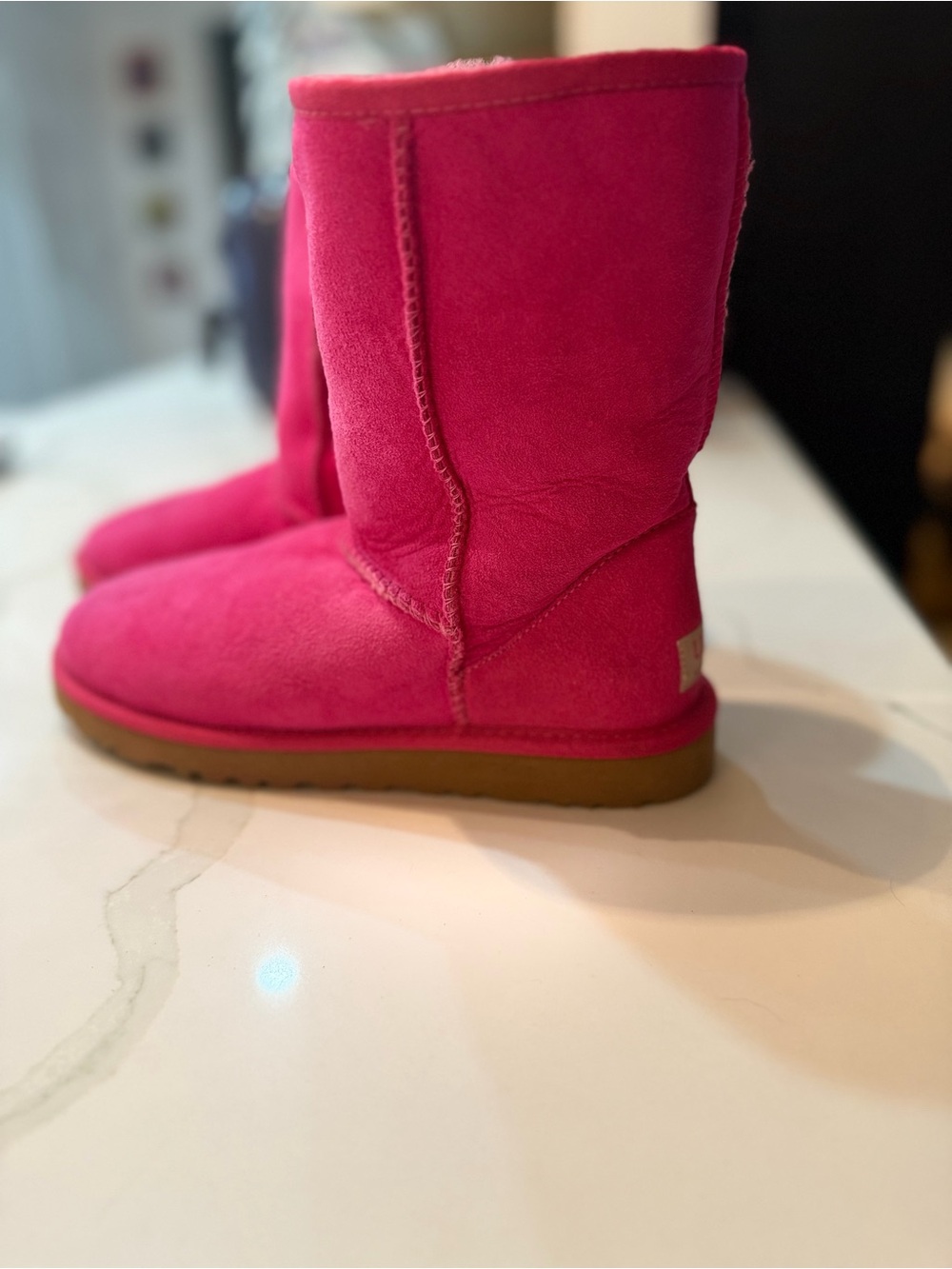UGG Classic Mid Calf Boots in Bright Pink